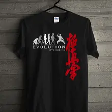 Забавный Эволюция Kyokushin каратэ логотип Японии боевые искусства короткий рукав для мужчин модные круглый средства ухода за