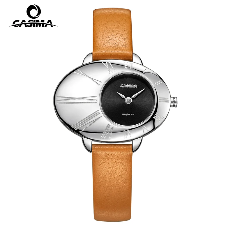Роскошные брендовые часы модные часы для женщин, на каждый день, модные кварцевые часы, модные белого и синего цвета с кожаным ремешком, водонепроницаемые 50 м CASIMA#2622 - Цвет: SP2622SL47