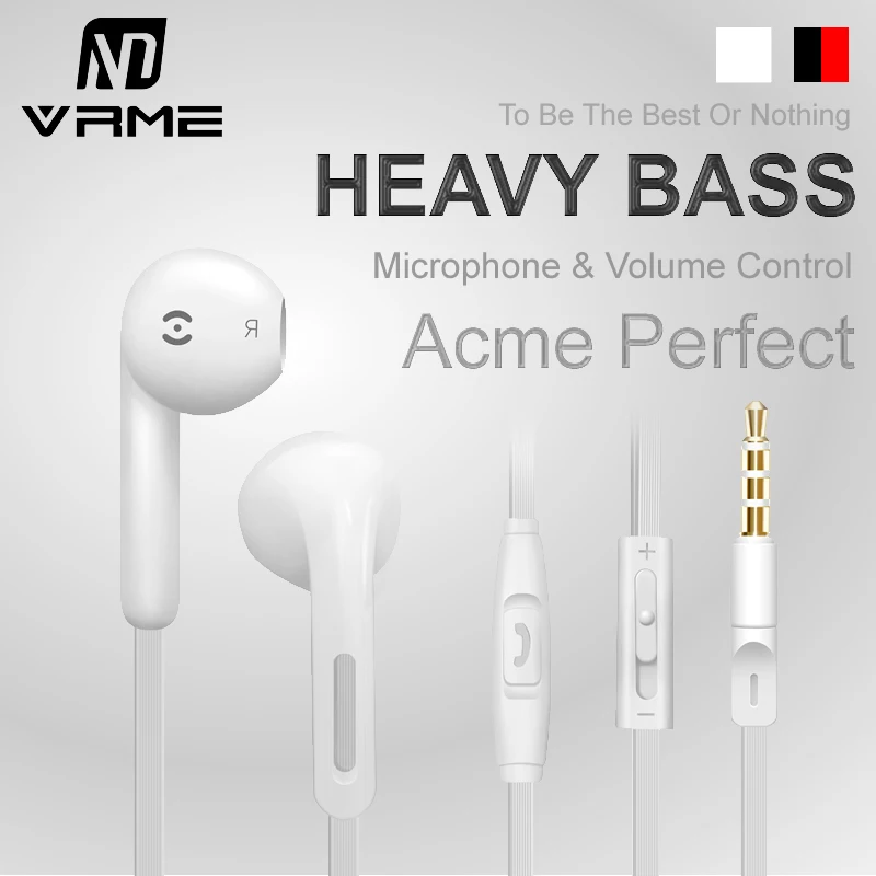 Vrme 3.5mm jack Wired In Ear Headphones Stereo Earphone Volume Control Heavy Bass Music Headset Phone Earphones for iPhone/MP3 Vrme 3.5mm jack Wired In Ear Headphones Stereo Earphone Volume Control Heavy Bass Music Headset Phone Earphones for iPhone/MP3