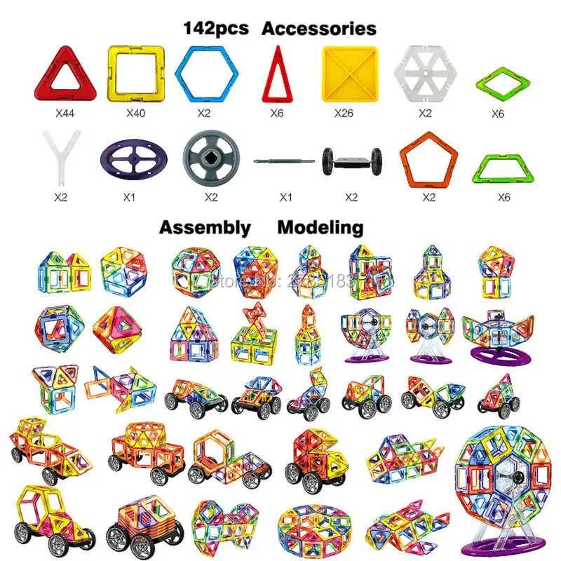 142PCS Magnetic Blocks Enlighten Construction Ferris wheel Designer 3D DIY Magnetic Building Blocks Educational Toy For Children 142PCS Magnetic Blocks Enlighten Construction Ferris wheel Designer 3D DIY Magnetic Building Blocks Educational Toy For Children