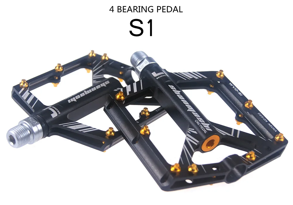 

SMS Bike Pedal Aluminum Alloy 4 Sealed Bearing Bike Flat Pedals MTB BMX Road Bicycles Pedals Mounting Caliber 14mm