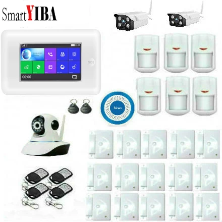 

SmartYIBA Wireless Home Security WiFi 3G Alarm System Kit Multi defence Zone with Outdoor IP Camera PIR Sensor Audio Recording