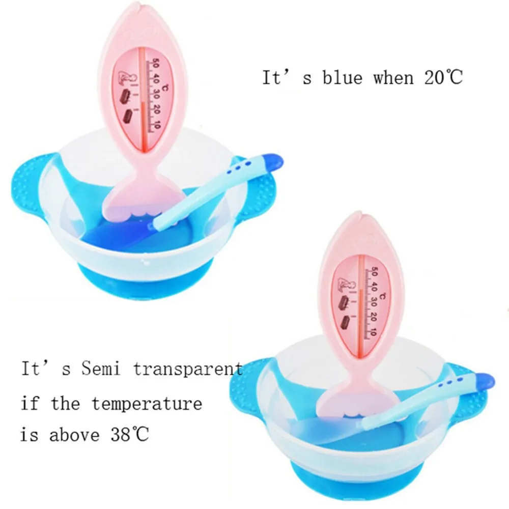 Новый 1 компл./3 шт. Детская Ложка чаша обучения миски Детские с присоской помочь еда чаша температура зондирования ложка детская посуда