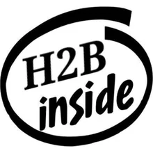 15.5x14.3cm h2b dentro engraçado preto/prata vinil decalque carro adesivo-estilo S8-0989