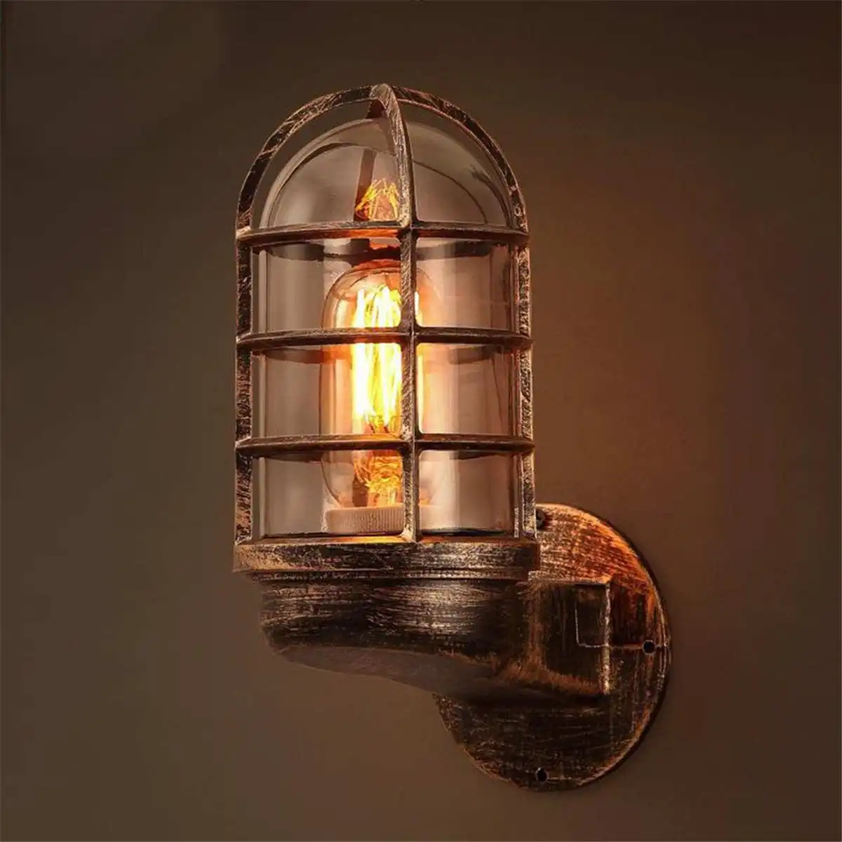 Промышленный уникальный настенный светильник, настенные бра, клетка, защита, бра, лофт, светильник, современное внутреннее освещение, железные настенные лампы, медь