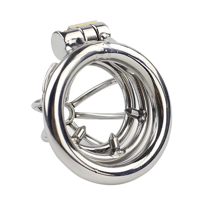 Male Chastity Cage Spiked Cock Cage Stainless Steel with Urethral Stretcher Dilator Super Small Chastity Device Penis Lock Ring (3)