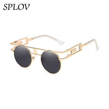 

Fashion Round Steampunk Men Sunglasses Women Metal Frame Retro Gothic Design Sun glasses Vintage Shades Stylish Oculos De Sol