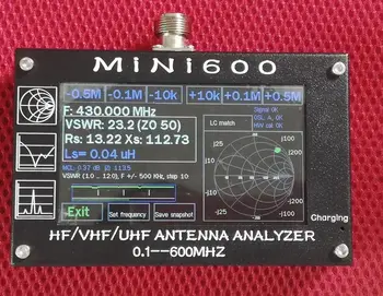 

4.3" Touch Screen LCD 0.1-600MHz HF/VHF/UHF ANT SWR Antenna Analyzer Meter