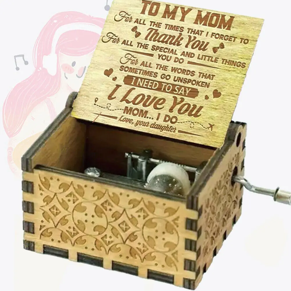 Caja de música hija a mamá gracias te amo grabado caja de música decoración de regalo Vintage mejor regalo para tu madre H99F Caja de música hija a mamá gracias te amo grabado caja de música decoración de regalo Vintage mejor regalo para tu madre H99F