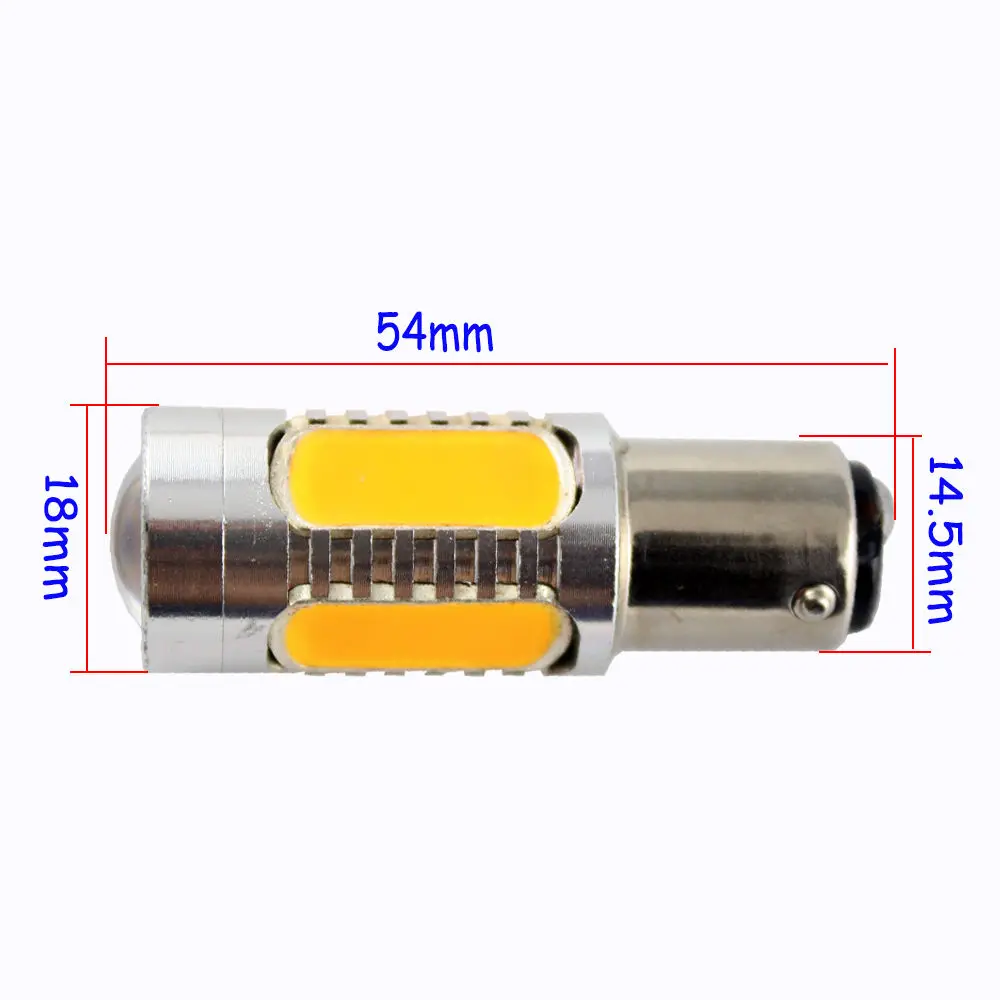2 шт. супер яркий желтый 1016 1034 1142 1157 BAY15D P21/5 Вт BA15D BAU15D 5COB 7,5 Вт Лен светодиодный поворота светильник тормозные лампы