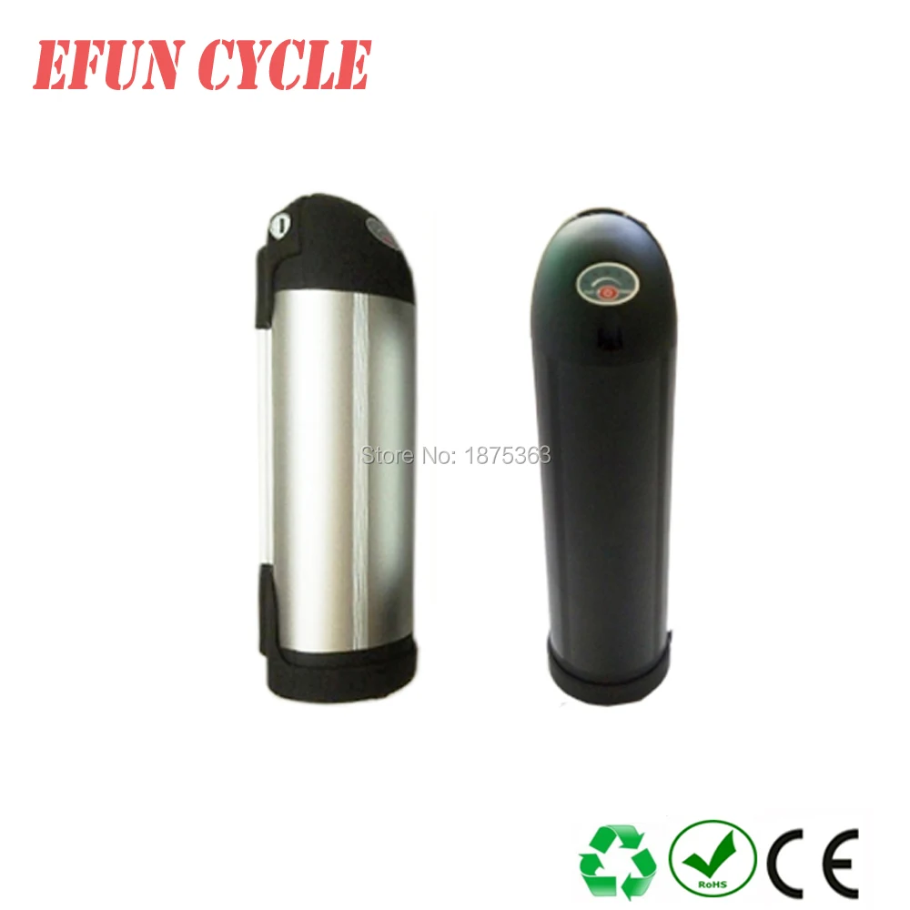 

Free shipping rechargeable Li-ion battery pack 36V 10Ah Lithium ion bottle/dolphin ebike battery 18650 battery pack