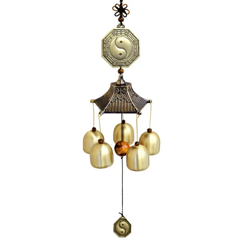 

Chinese Traditional Taiji Feng Shui Wind Chimes Hanging Copper Bell Door Chimes Blessing Home Decoration Accessories