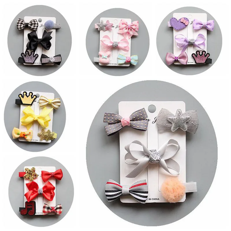 

MIXIU 5pcs Cute Crown Bowknot Flower Princess Hairpin Set Baby Girls Hair Clip Hair Accessories Headwear Headband Hairgrip