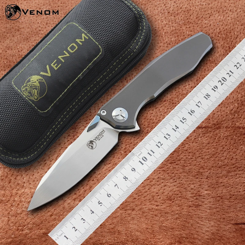 Kevin John VENOM 4 крыла M390 однотонные титановый плавник складной нож Керамический