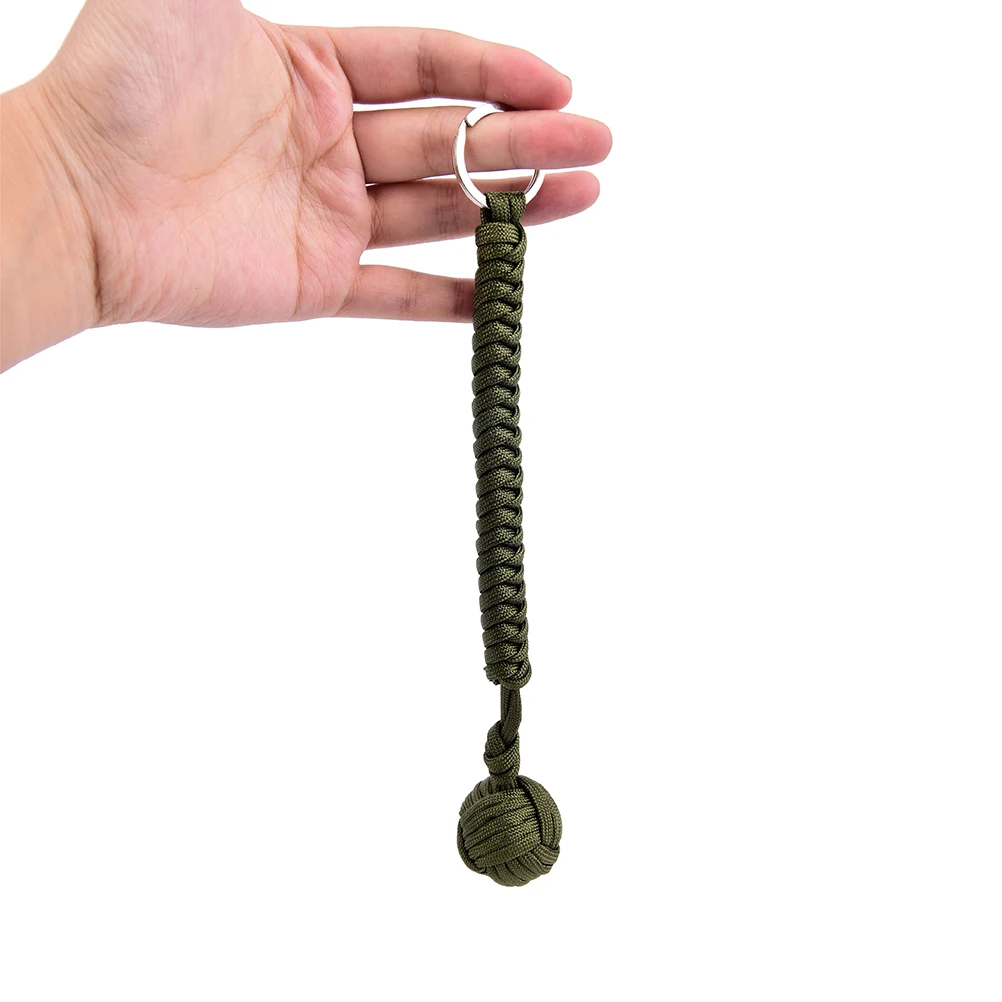 1x paracord بقاء المفاتيح مع الثقيلة الصلب الكرة داخل يمكن استخدام سكين الحبل الطوارئ بقاء أداة 3 ألوان