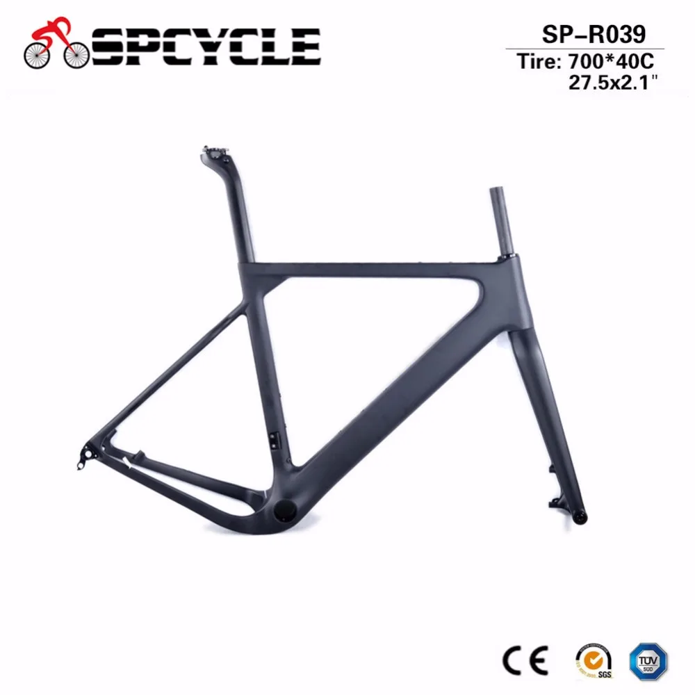 Spcycle гравия углеродная рамка велосипеда, циклокросс гравия велосипедные рамы, дорога MTB дисковые велосипедные рамы 700* 40C или 27,5 er* 2," шины