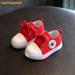 2018 новая детская светодиодные фонари спортивные туфли для мальчиков и девочек модные Симпатичные Световой звезды Повседневная обувь