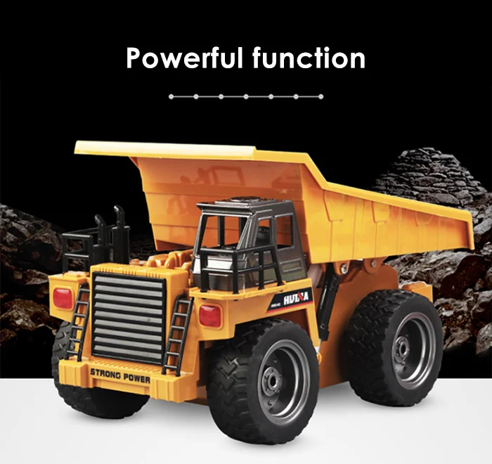 HUINA 1540 1:18 2.4G 6CH RC Alloy Dump Truck Auto Demonstration Function 