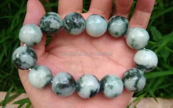

shitou 00272 Extra Large Green 100% Natural A Jade Grade Jadeite 20MM Bead Bangle Bracelet
