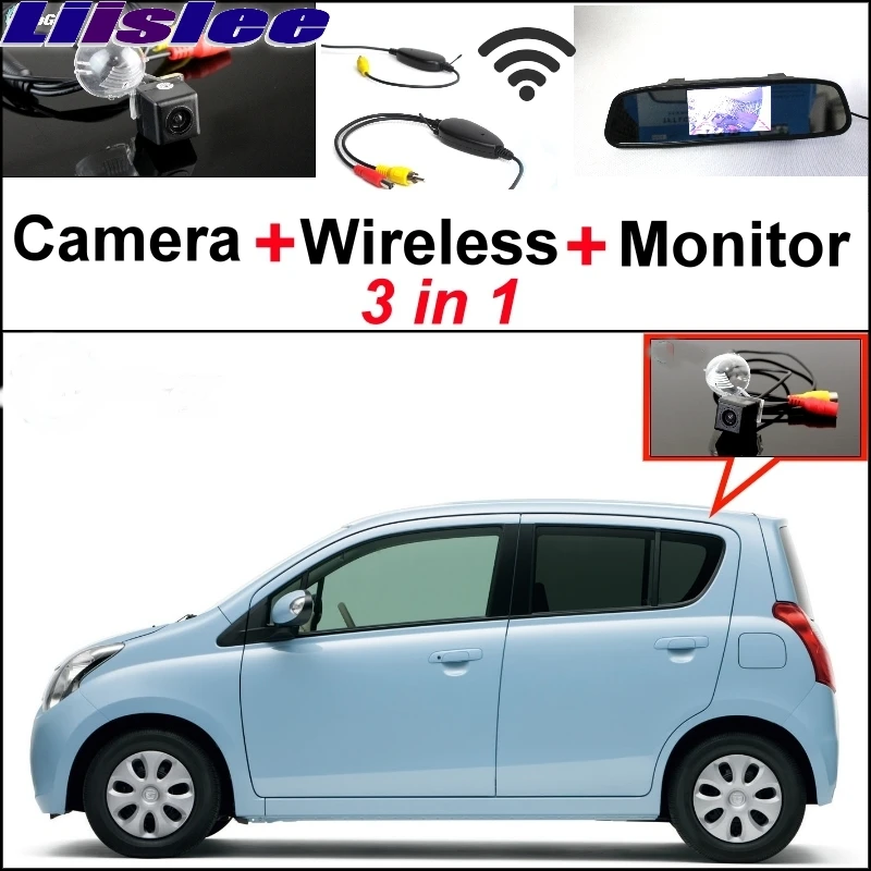 Liislee 3 in1 Специальный вид сзади Камера+ Беспроводной приемник+ зеркало Мониторы легко назад парковка Системы для Mazda Кэрол 2010