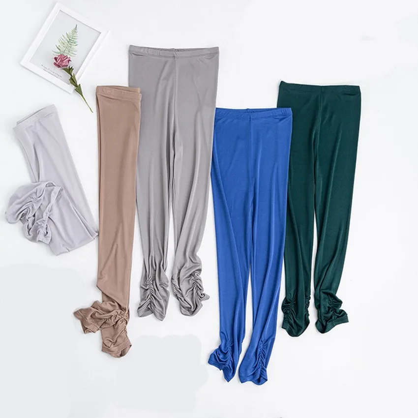 1PC 50% Silk 50% Viscose Knit Stretchy Cropped Pants Capri Leggings Underpants M-3XL SG365 1PC 50% Silk 50% Viscose Knit Stretchy Cropped Pants Capri Leggings Underpants M-3XL SG365