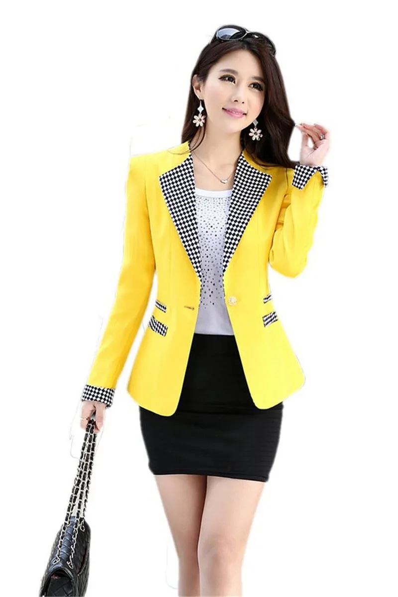 Compra amarillo a cuadros chaqueta online al por mayor de