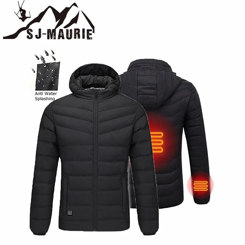 

SJ-MAURIE Men Women Outdoor USB Electric Heating Jacket Winter Female Coat Warm Thermal Clothing For Sports Hiking Skiing