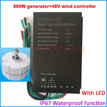 

48V wind controller with LED,600W three phase AC 48V generator 600r/m low start up wind speed easy operation Vertical windmill