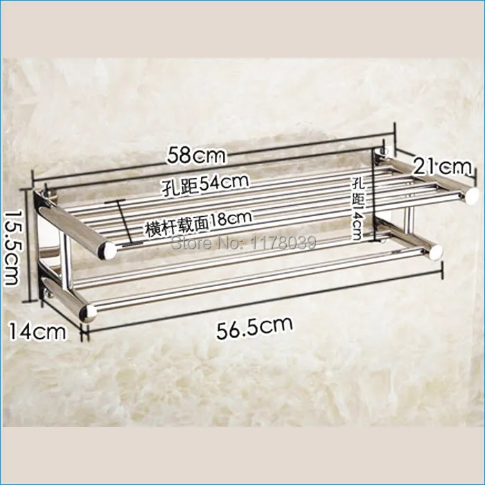 Двойные Полки для полотенец из нержавеющей стали, настенные стойки для полотенец для ванной комнаты, J15500