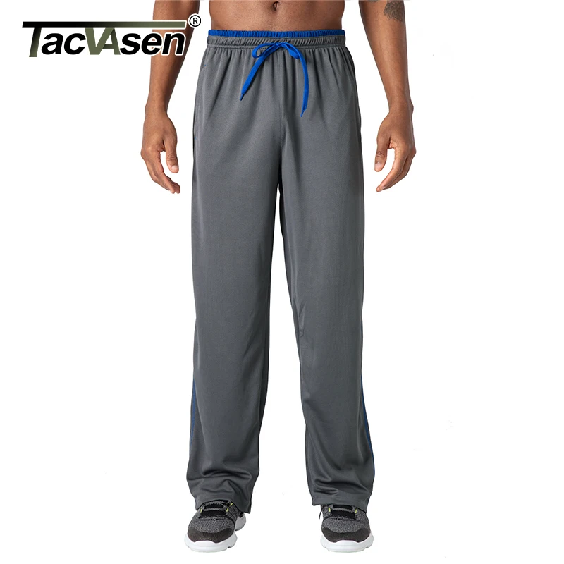 

TACVASEN Casual Pants Men Loose Fit Gym Fitness Long Pants Breathable Mesh Elastic Waist Trousers Man Quick Drying Trousers 3XL