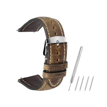 

18mm 20mm 22mm Army Gray Genuine Calfskin Leather Assolutamente Watchband Strap Pin Buckle Bracelet for Omega Breitling Tissot