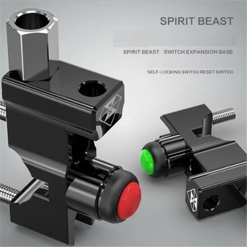 

SPIRIT BEAST Motorcycle Modified Switch Holder Rear view Mirror Holder Handle Spotlight Expansion Bracket Light Switch Button
