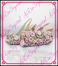 Aidocrystal neue ankunfts-fabrik-lieferanten-frauen afrikanische damen slingback schuhe mit passenden kristall taschen