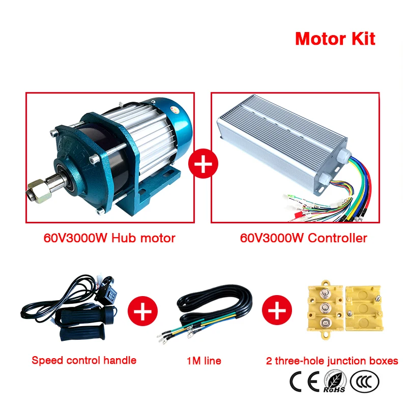 60V3000W трехколесный бесщеточный мотор шестеренка BLDC двигатель для груза