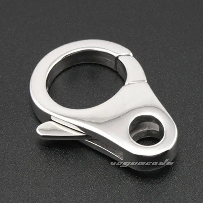

Shiny Silver Fashion Key Buckle Solid 316L Stainless Steel Keychain Accessories Clasp 3P003