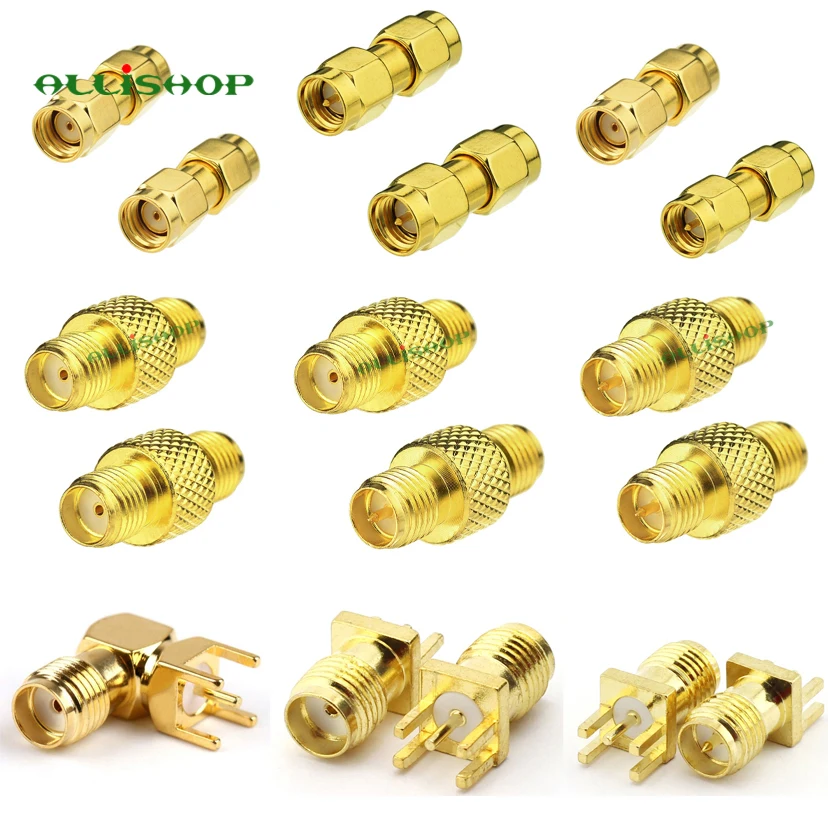 

2Pcs RF SMA Adapter Kit SMA Male Female WiFi Antenna Solder PCB Mount RF Connector SMA Plug Jack RF Convertor
