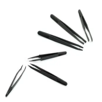 

Best Selling 6PCS Precision Tweezer Set Plastic Anti Static Tool Kit Size 1/2/3/5/6/8 each one(Black)