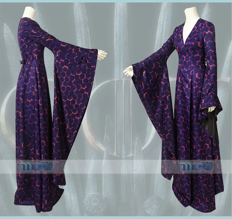 Игра престолов 8 косплэй красная женщина Melisandre LongDress наряд карнавальный костюм на Хэллоуин платье полный комплект + цепочки и ожерелья