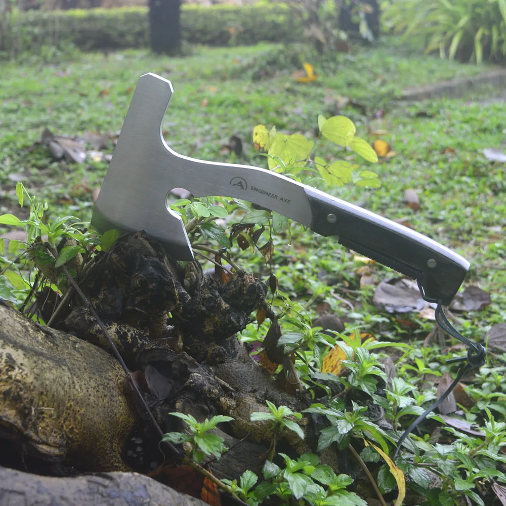 King Sea Full Tang Hatchet with Stainless Steel Bladeand Wood Handle for Outdoor Survival Camping Axe and Everyday Tasks