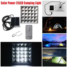25 светодиодный солнечный светильник для похода в чрезвычайных ситуациях Ночной светильник на солнечной батарее палатка Фонари с пультом дистанционного управления Управление+ USB Зарядное устройство Порты и разъёмы