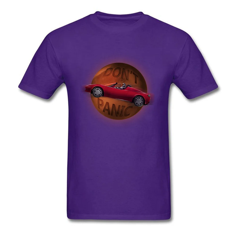 100% Cotton Fabric Boy Short Sleeve Starman Dont Panic Top T-shirts Casual Tops Shirt Wholesale Party Crewneck Tee Shirt Starman Dont Panic purple