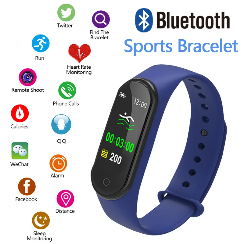 Pulsera inteligente deportiva M4/FlagFit 2,0 para IOS y Android, pulsera  inteligente con carga magnética y presión arterial - AliExpress Productos  electrónicos