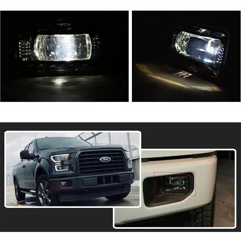 2 шт. вспомогательный светодиодный фонарь светильник черный проектор F150 4 дюймовый автомобильный светодиодный Противотуманные огни для Ford F150 прямой светодиодный туман светильник