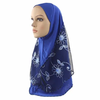 

10 Pieces Muslim Women Hijab Embroidered Scarves Wrapped With Beauty Gauze Flower Pattern Scarf Soft Scarf Wholesale