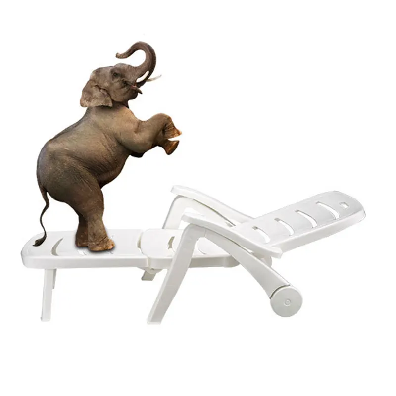 

Genuine 1.9 M Sun Lounge Chair Thicken Folding Leisure Outdoor Bed Hotel Swimming Pool Beach Chair Nap Rest PP Home Funiture