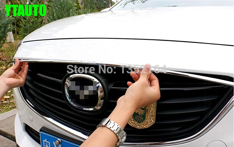 Передняя решетка радиатора автомобиля декоративная для Mazda 6 2014 2015 хромированный