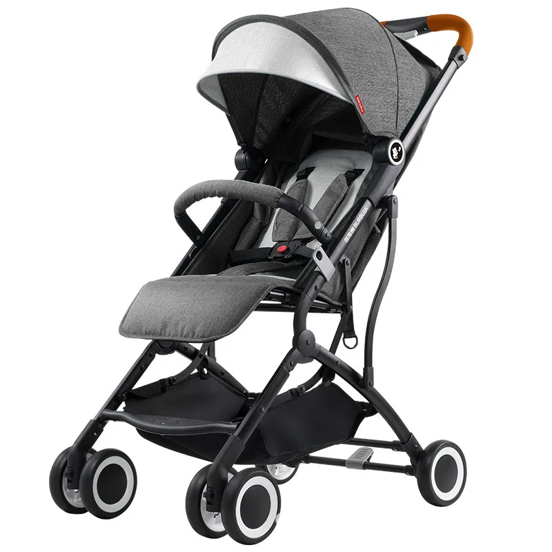 Детская прогулочная коляска может сидеть откидной зонт складной ребенок тележка четыре детская коляска на колесах детская коляска легкий автомобиль - Цвет: gray