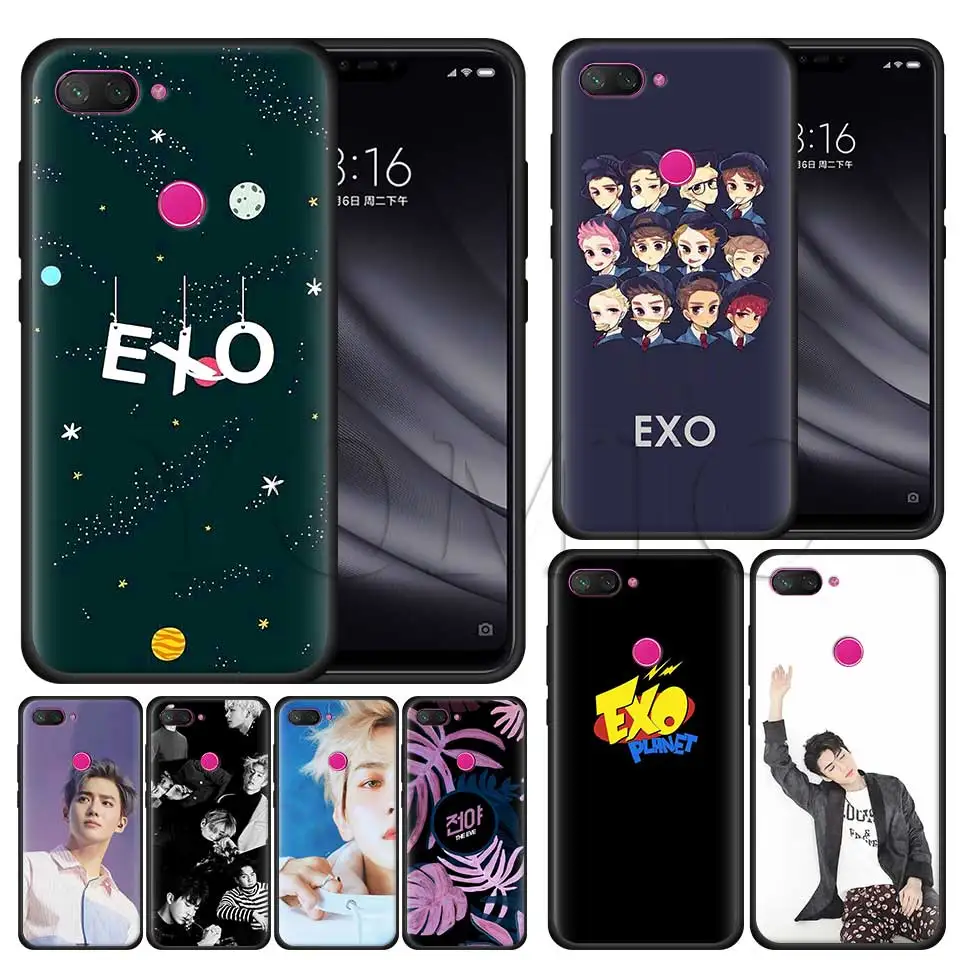 Силиконовый чехол для Xiaomi 8 A2 Lite A1 5X 6X poco F1 Play Redmi K20 Pro Note 7 6 черный Чехол EXO THE EVE