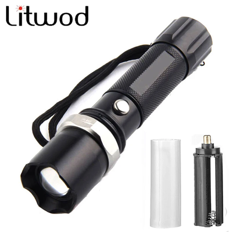 

Litwod LED Flashlight XM-L L2 5000LM Z30110 Aluminum Waterproof Adjustable Zoomable Flashlight Rechargeable Torch 5 Modes Torch