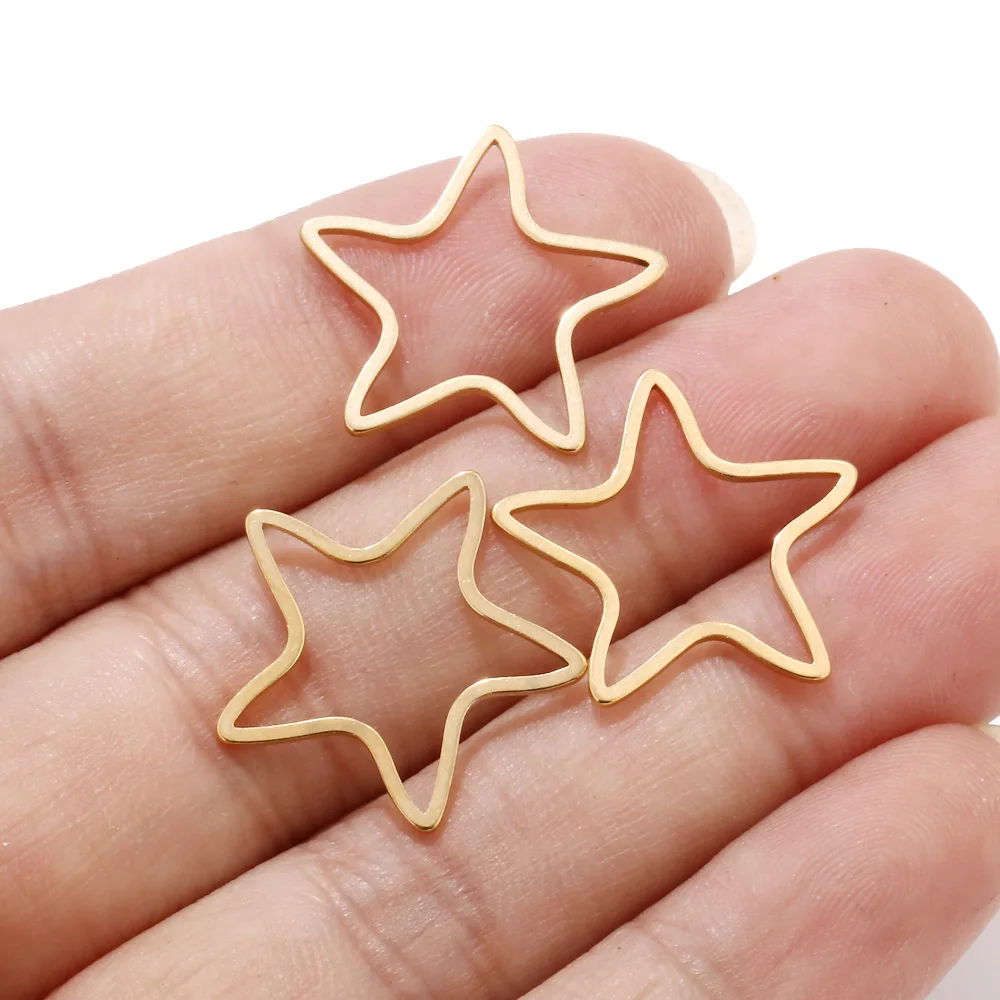 

10pcs Stainless Steel Gold Tone Star Link Connectors For DIY Handmade Earring Jewelry Making Findings